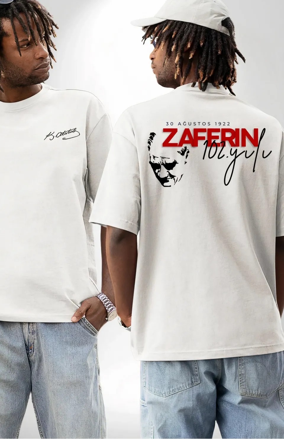 30 Ağustos Baskılı T-shirt - Beyaz Somersan Giyim | Kadın, Erkek ve Çocuk Moda