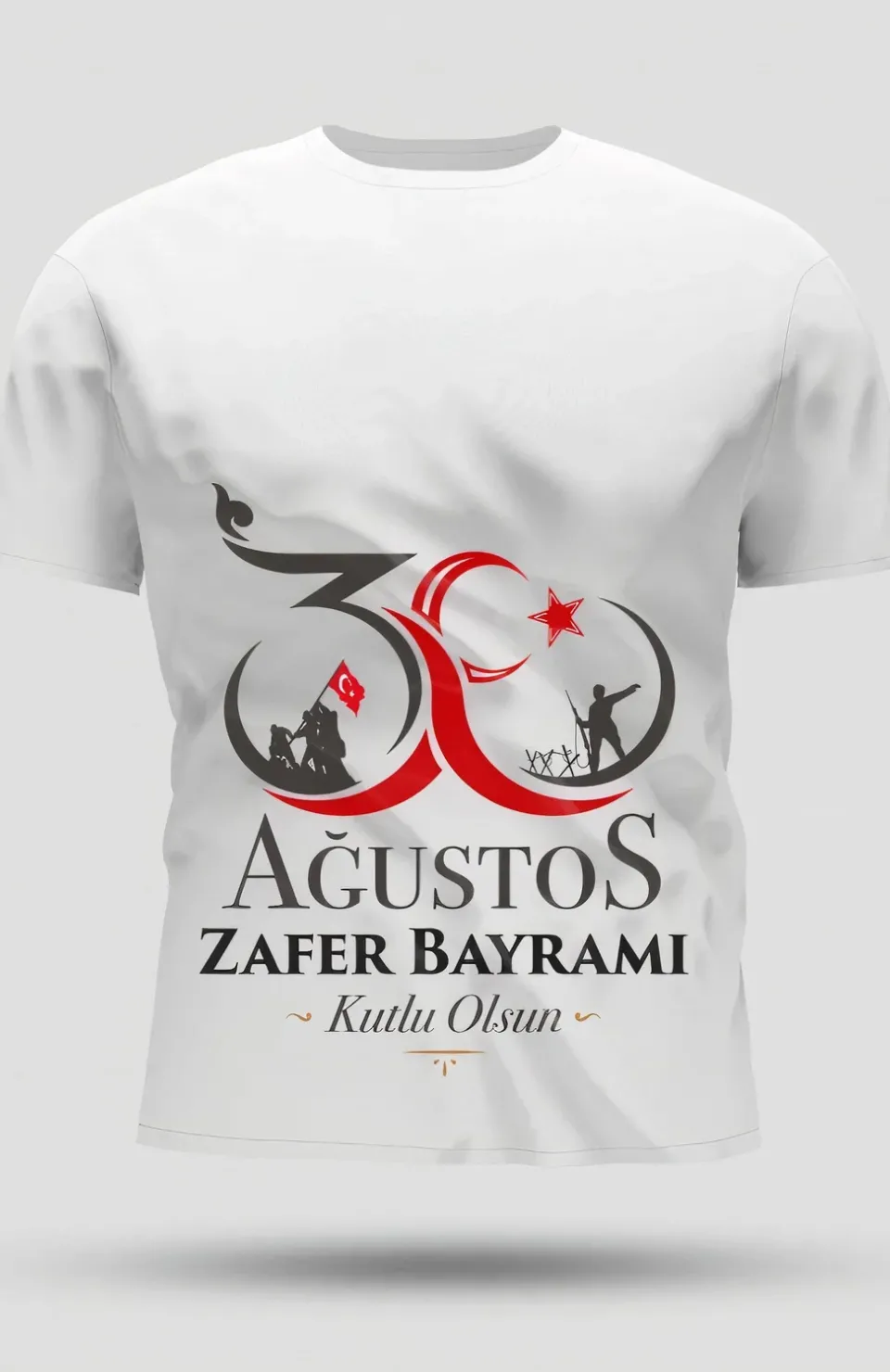 30 Ağustos Oversize Baskılı T-shirt - Beyaz Somersan Giyim | Kadın, Erkek ve Çocuk Moda