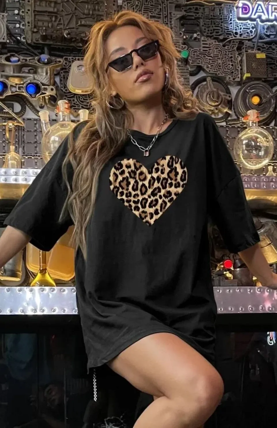 Baskılı Kadın T-shirt - Siyah