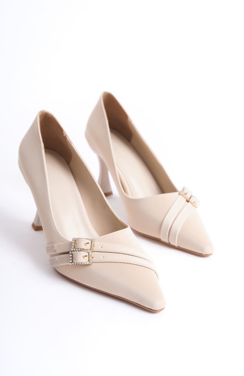 Kadın Bej Saten Topuklu Ayakkabı TR08MS25B Somersan Giyim | Kadın, Erkek ve Çocuk Moda