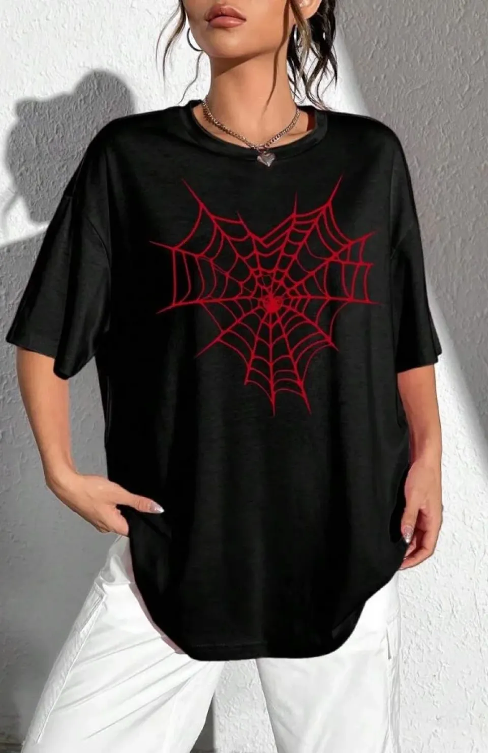 Baskılı Kadın T-shirt - Siyah