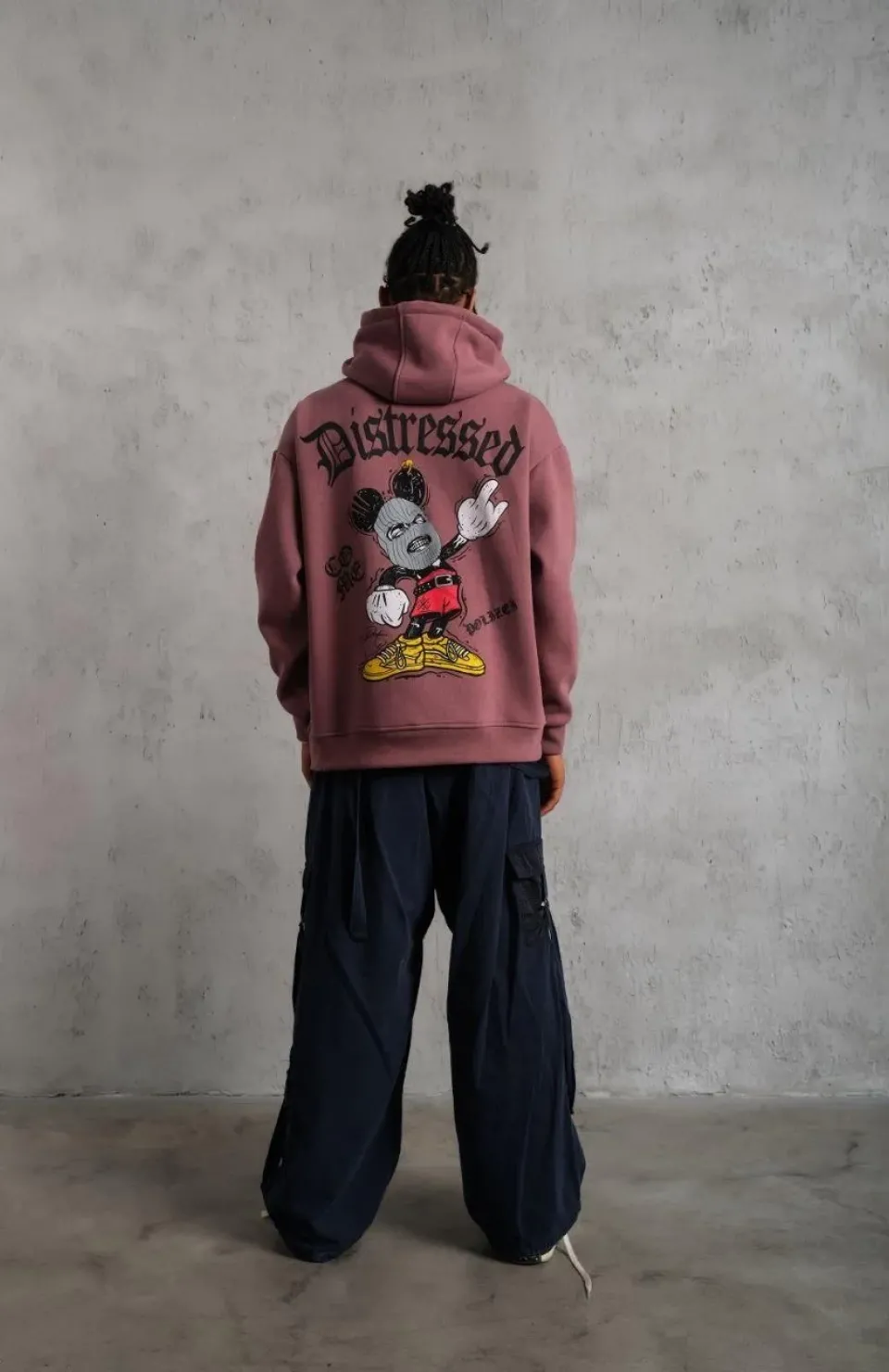 Erkek Üç İplik Baskılı Kapüşonlu Sweat - Gül Kurusu Somersan Giyim | Kadın, Erkek ve Çocuk Moda