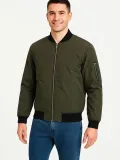 Erkek Bomber Mont Ceket – Fermuarlı, Kapitone İçi Astarlı, Su İtici Kumaş, Regular Fit, Uzun Kollu, Yandan Cepli, Bahar & Kış Rahat Günlük Stil - Haki
