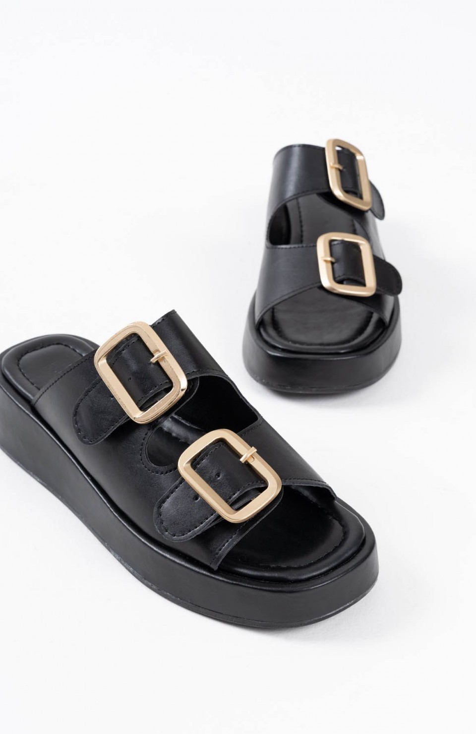 Siyah Cilt Tokalı Terlik TR17MY01A Somersan Giyim | Kadın, Erkek ve Çocuk Moda