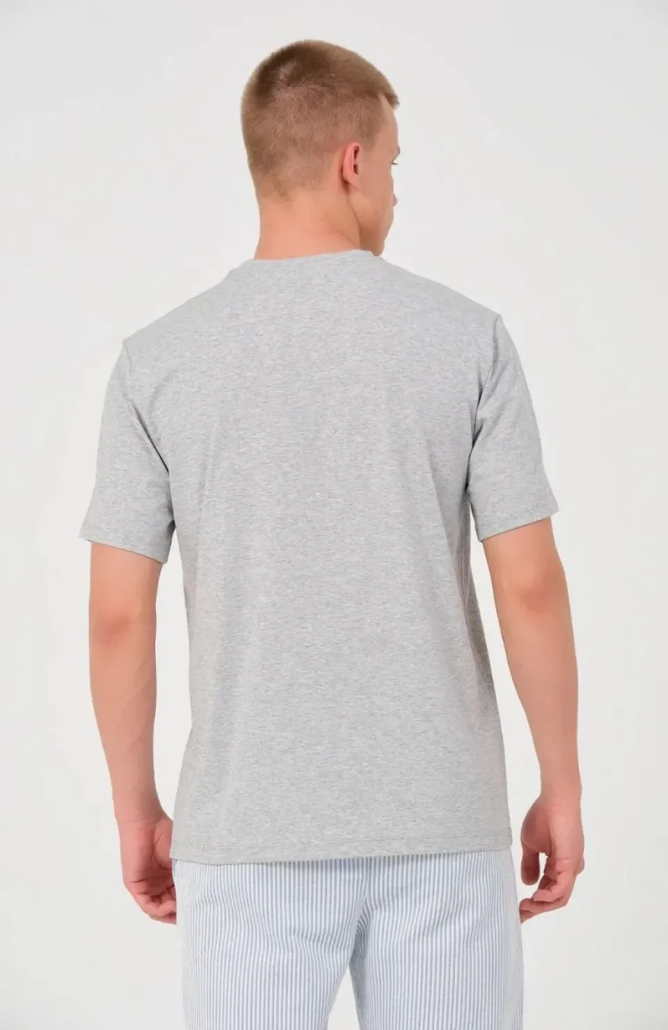 Unisex Düz Biskilet Yaka Oversize T-shirt - Gri