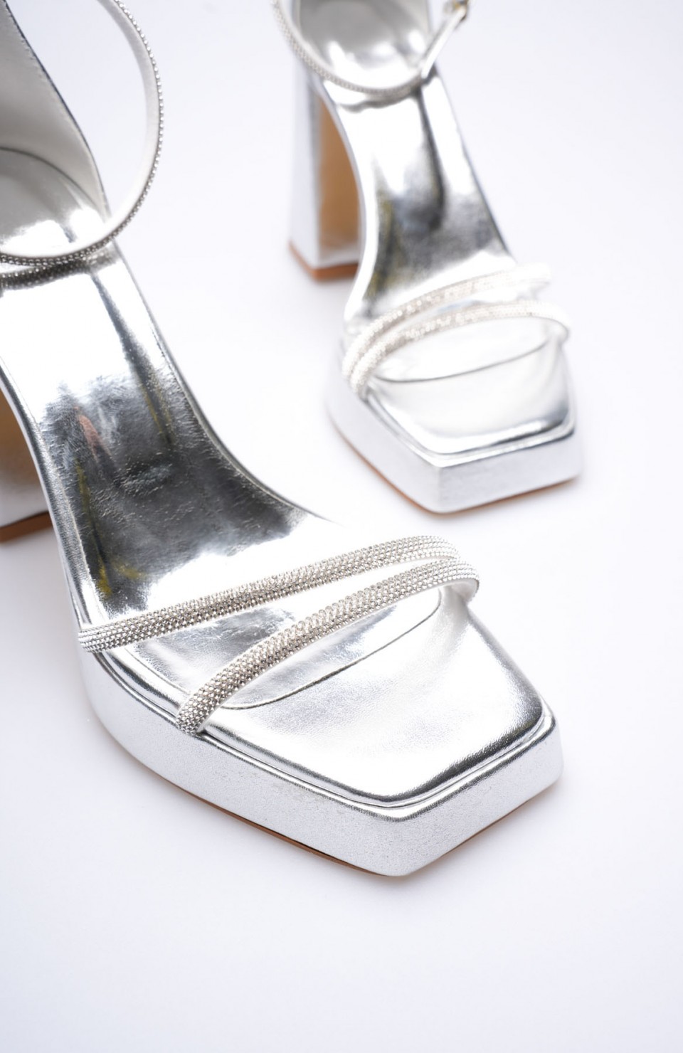 Kadın Gümüş Topuklu Sandalet TR12MY01E Somersan Giyim | Kadın, Erkek ve Çocuk Moda