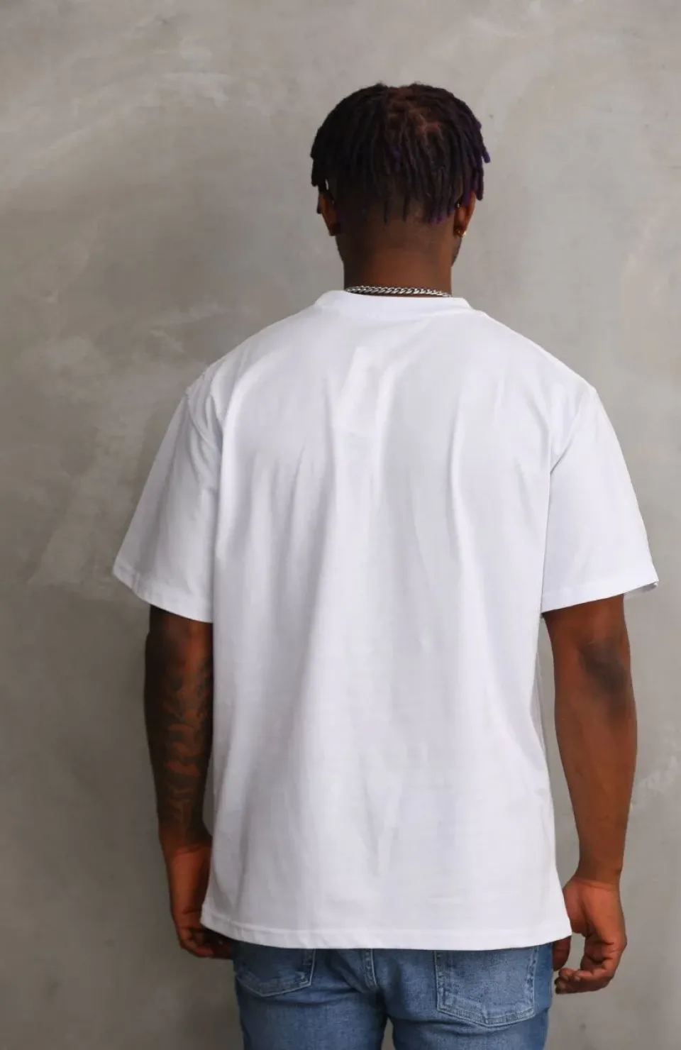 Unisex Baskılı Oversize T-Shirt - Beyaz