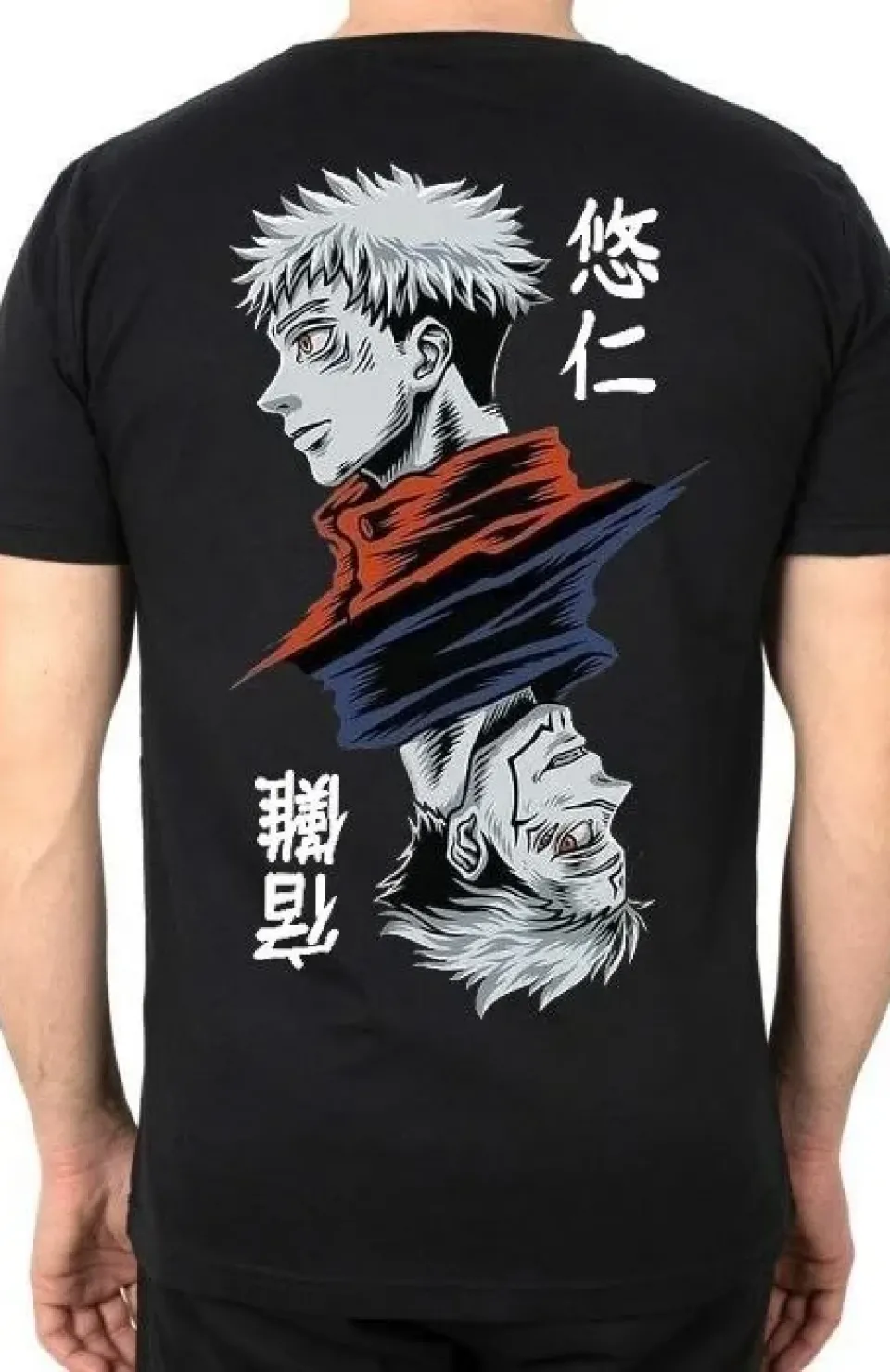 Unisex Bisiklet Yaka Baskılı Oversize T-Shirt - Siyah