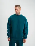 Uzun Kol Bisiklet Yaka Basic SweatShirt - Koyu Deniz Yeşili