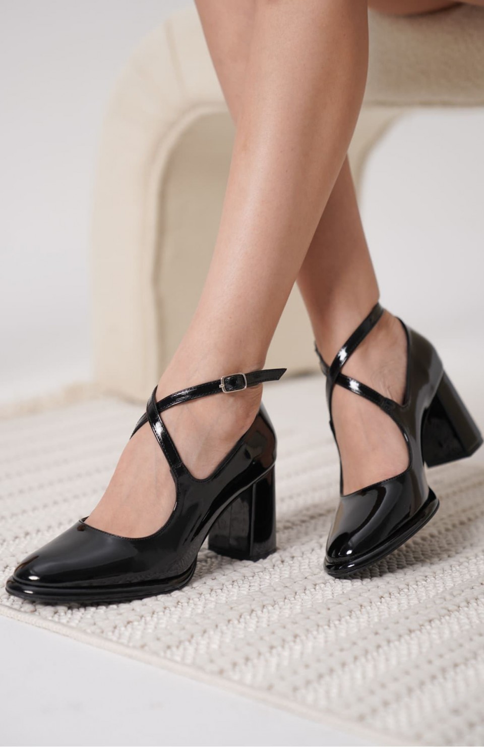 Siyah Rugan Kadın Topuklu Ayakkabı TR18MS09A Somersan Giyim | Kadın, Erkek ve Çocuk Moda