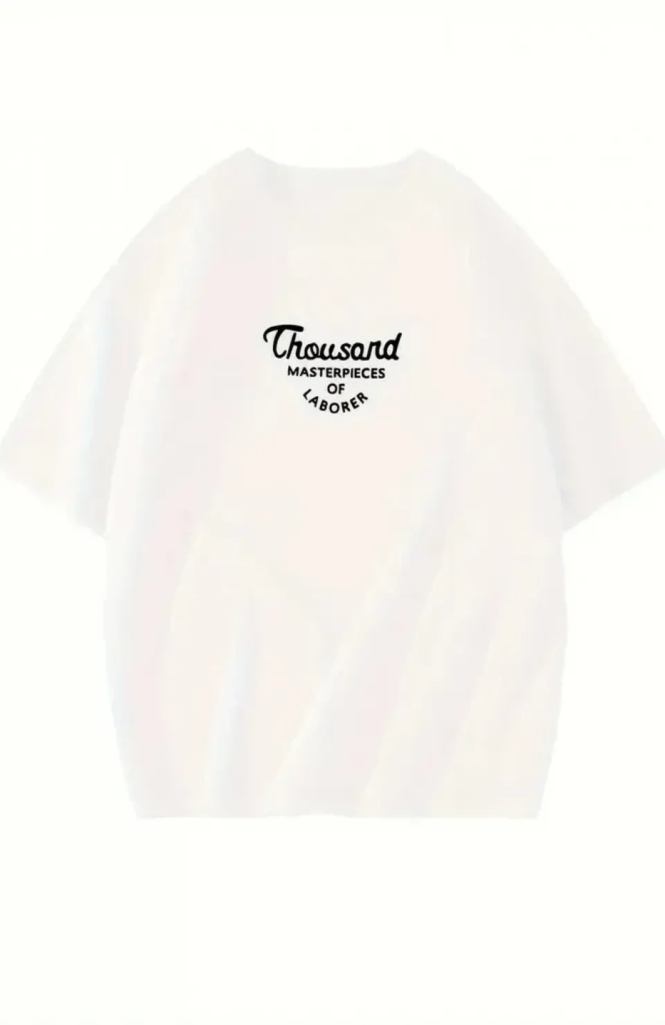 Thousand Ön Arka Baskılı Oversize Bisiklet Yaka T-shirt - Beyaz