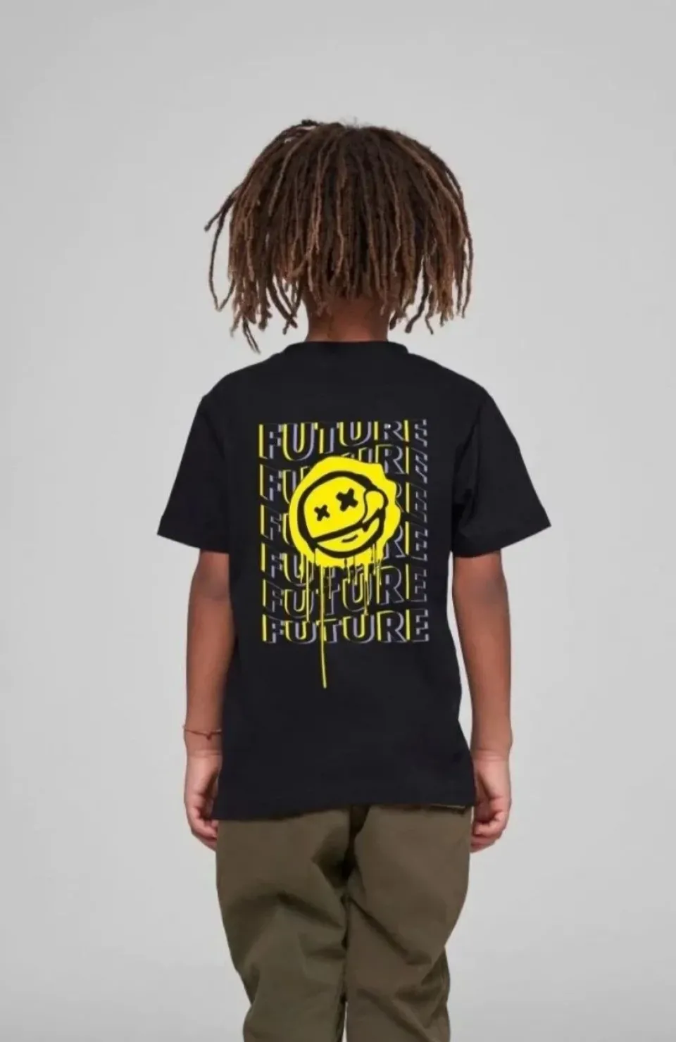 Çocuk Unisex Baskılı T-Shirt - Siyah