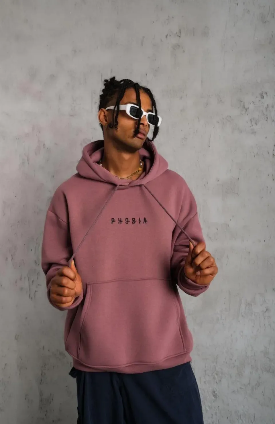 Erkek Astronot Baskılı Kapüşonlu Sweat - Gül Kurusu Somersan Giyim | Kadın, Erkek ve Çocuk Moda