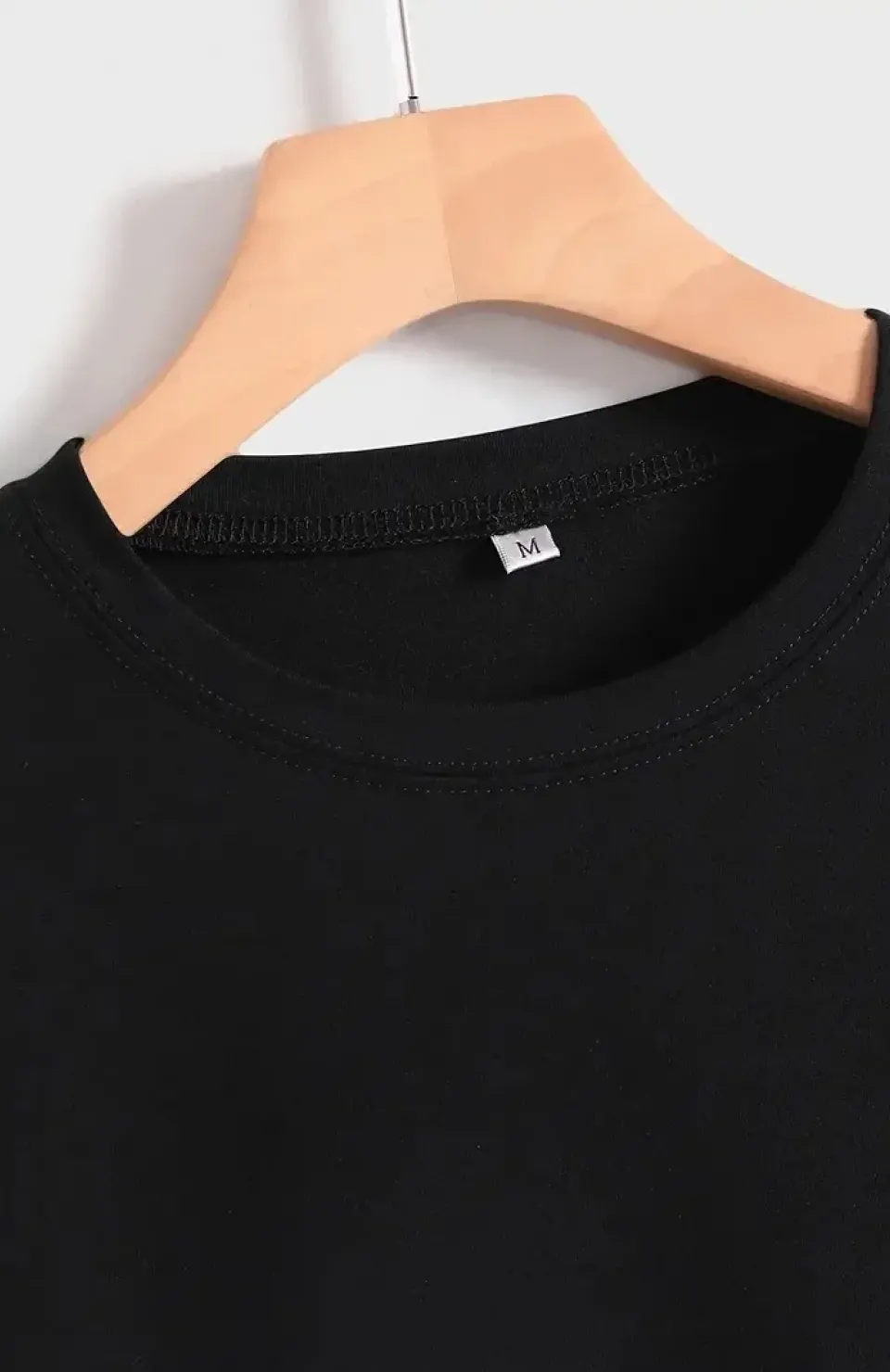 20/1 Penye Compack Baskılı Oversize Kısa Kol Bisiklet Yaka T-shirt - Siyah