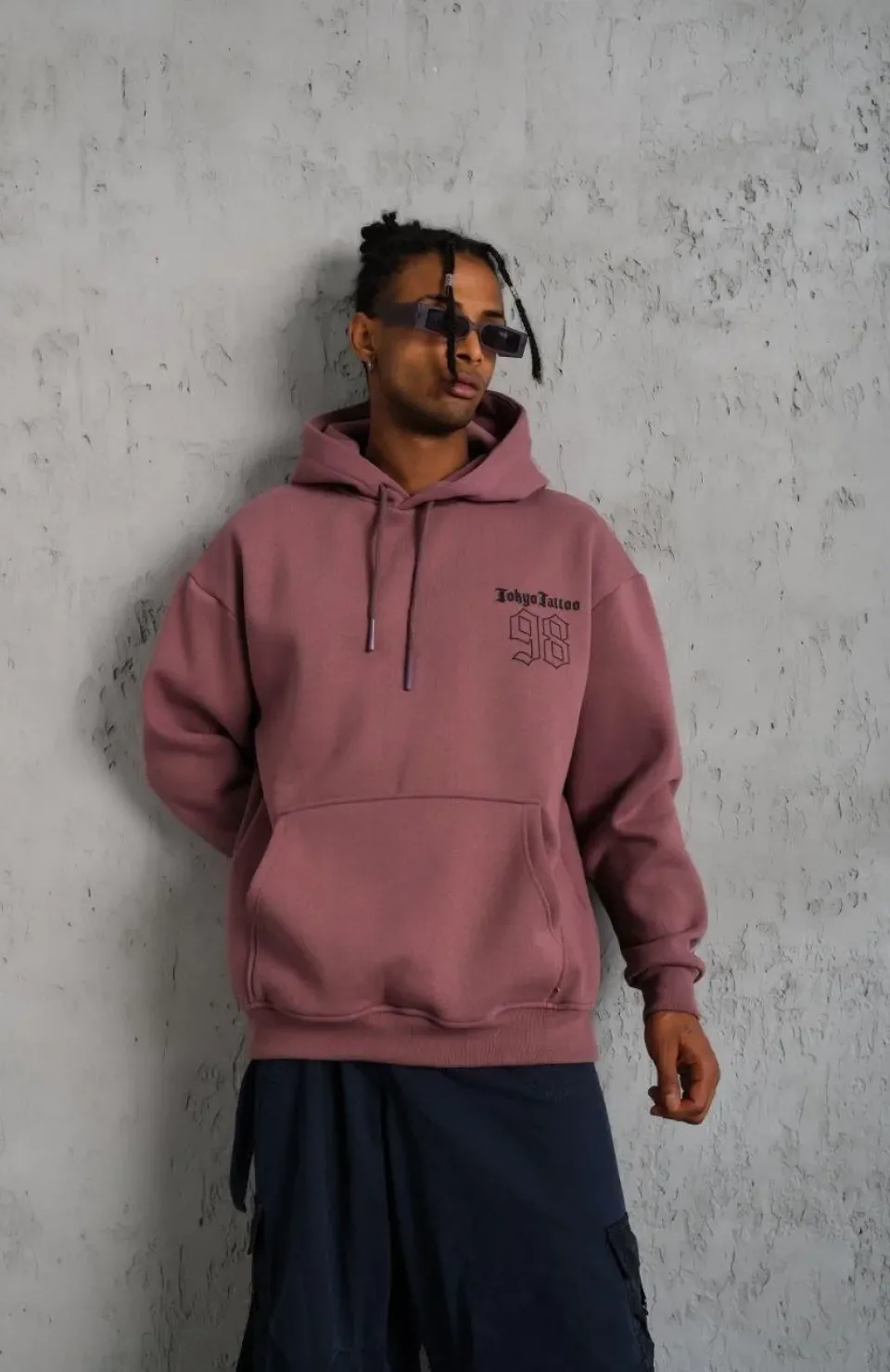 Erkek 98 Baskılı Kapşonlu Sweat - Gül Kurusu Somersan Giyim | Kadın, Erkek ve Çocuk Moda