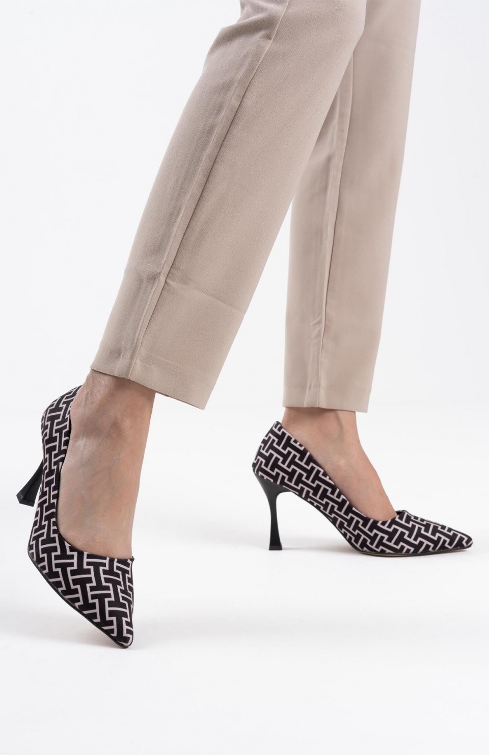 Kadın Siyah Desenli Stiletto TR08MS12A Somersan Giyim | Kadın, Erkek ve Çocuk Moda