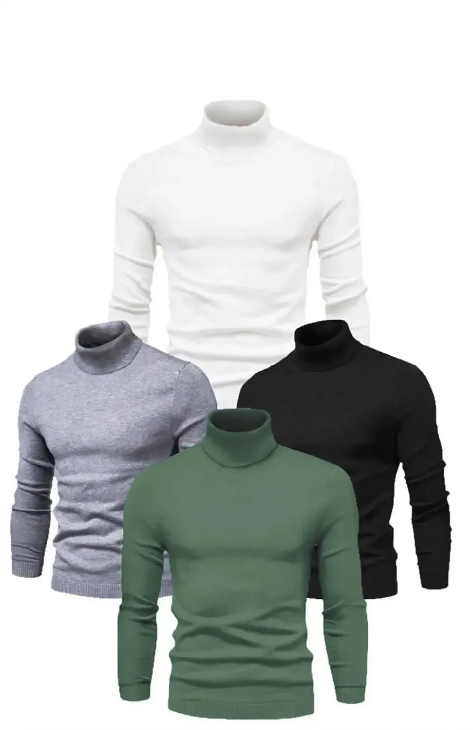 4 Adet Unisex Kaşkorse Boğazlı Full Likralı Fitilli Body Kazak Somersan Giyim | Kadın, Erkek ve Çocuk Moda