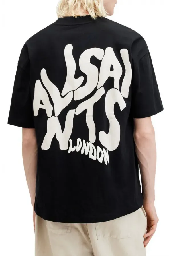 Erkek Baskılı Oversize T-shirt - Siyah