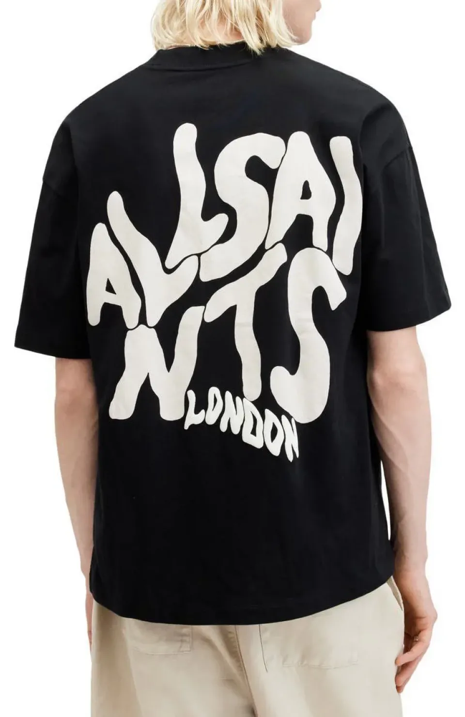 Erkek Baskılı Oversize T-shirt - Siyah