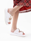 Beyaz Cilt Tokalı Terlik TR17MY01B Somersan Giyim | Kadın, Erkek ve Çocuk Moda