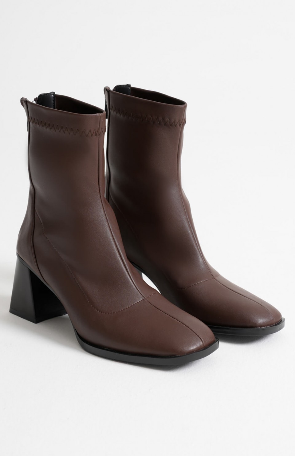 Acı Kahve Kalın Topuklu Streç Bot TR08MK01C Somersan Giyim | Kadın, Erkek ve Çocuk Moda