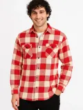 Erkek Oduncu Gömlek – Uzun Kollu, Şardonlu Kumaş, Kareli Desen, Regular Fit, Manşetli, Çift Cepli, Rahat Günlük Bahar & Kış Stil - Kırmızı