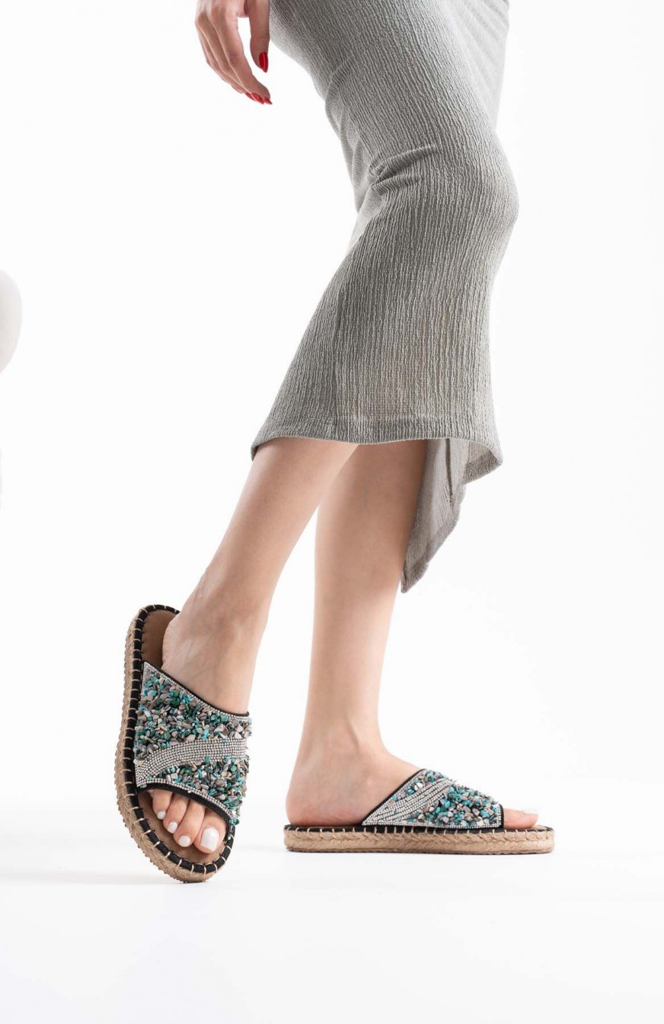 Kadın Siyah Taş İşlemeli Terlik TR35MY08A Somersan Giyim | Kadın, Erkek ve Çocuk Moda