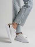 Leopar Detaylı Beyaz Kadın Spor Ayakkabı TR01MS03C Somersan Giyim | Kadın, Erkek ve Çocuk Moda