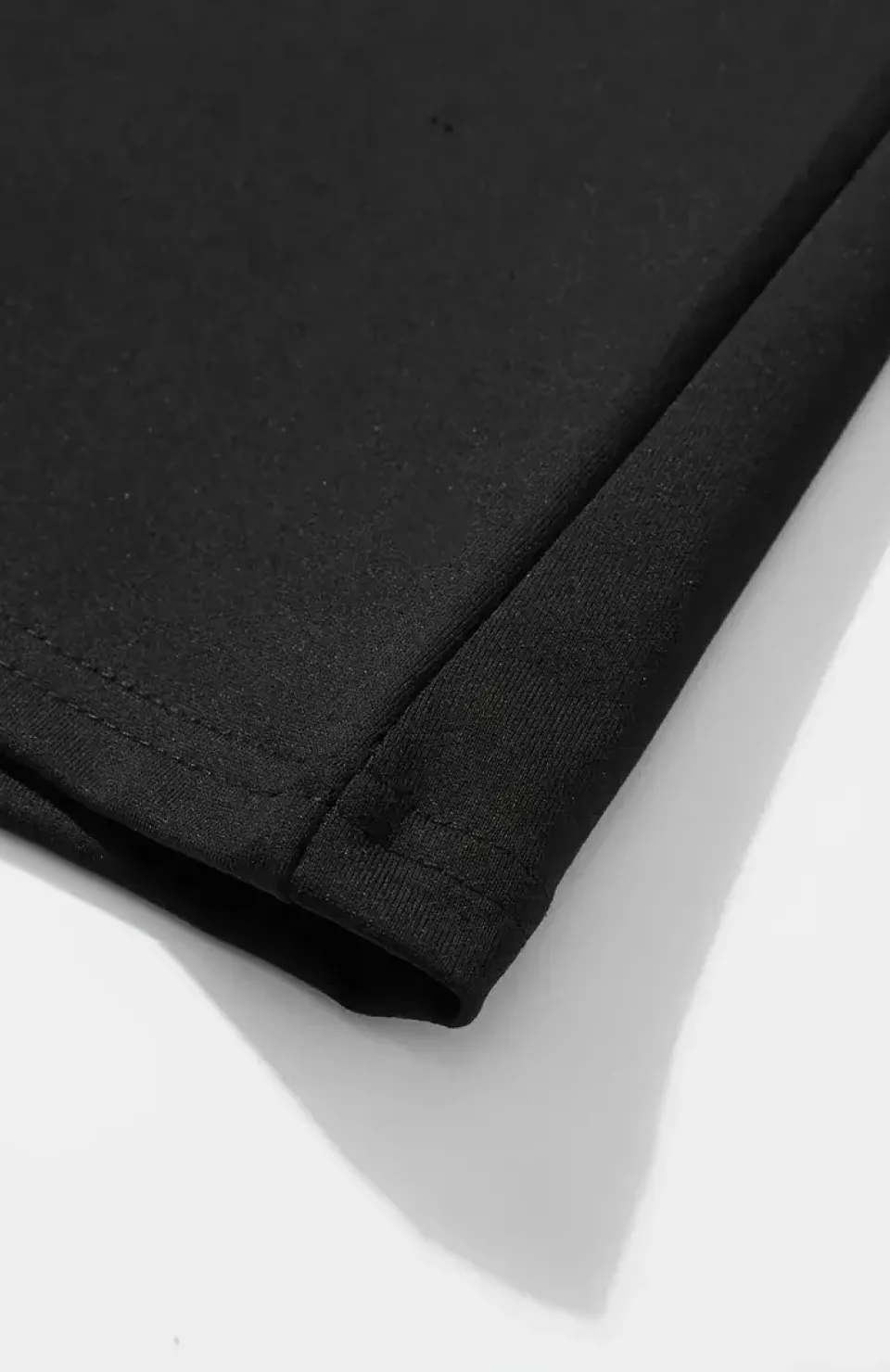 erkek büyük beden Kart baskılı düz renk kısa kollu bisiklet yaka tişört gündelik giyim - Siyah