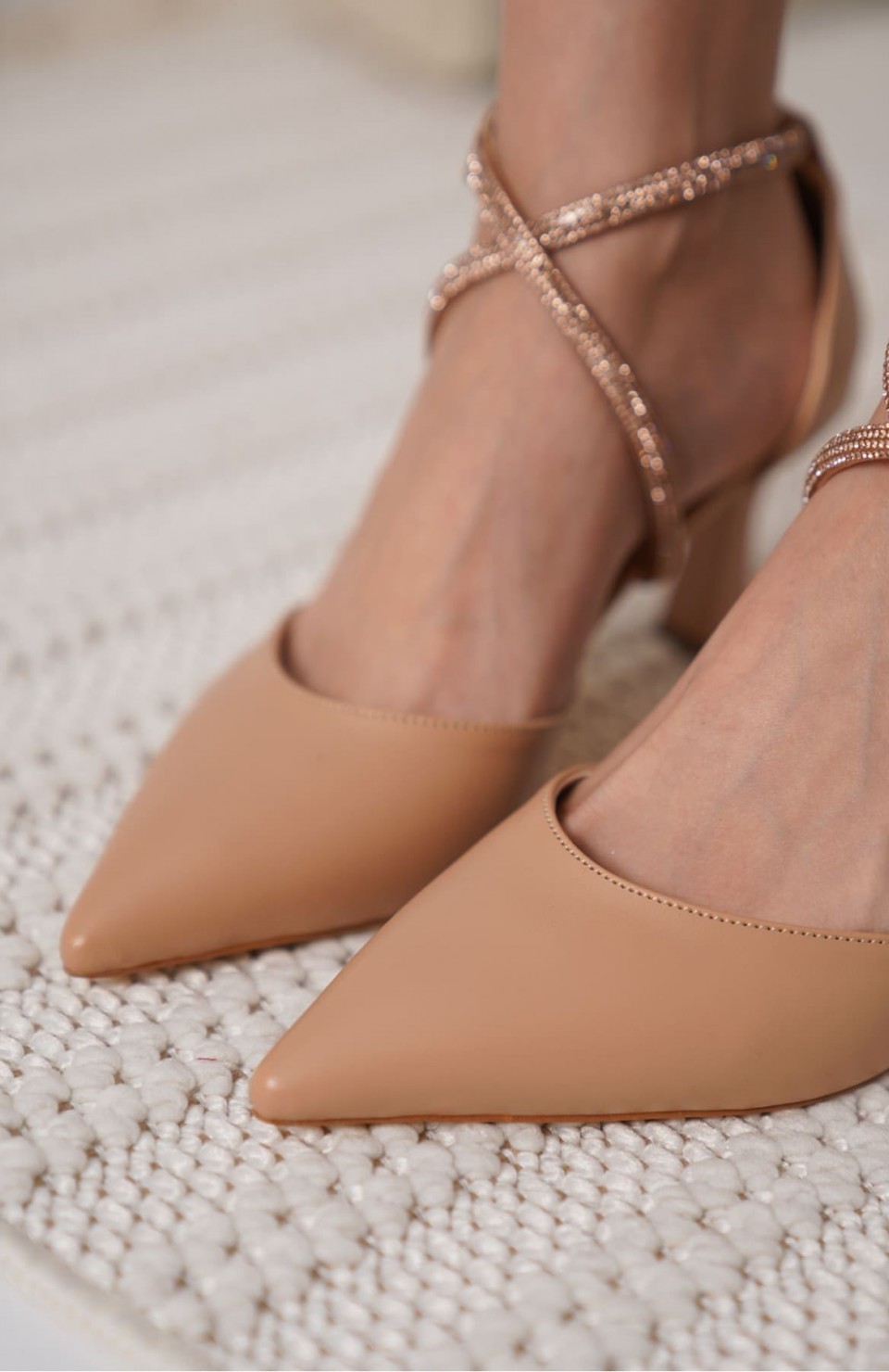 Taşlı Kadın Nude Topuklu Ayakkabı TR12MS03D Somersan Giyim | Kadın, Erkek ve Çocuk Moda