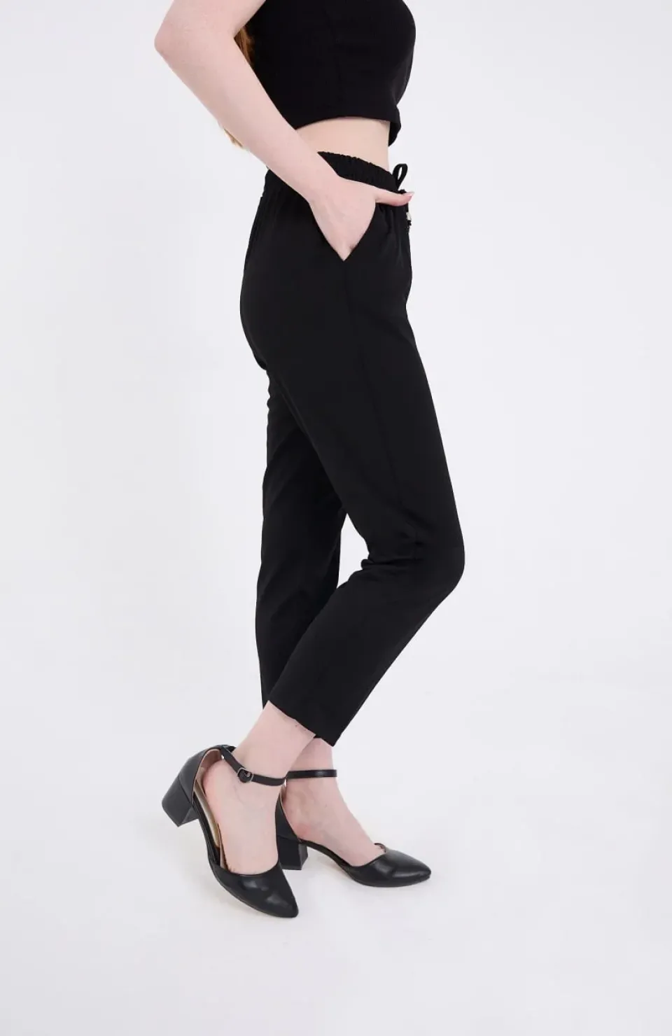 Kadın Tam Kalıp Basic Eşofman Pantolon - Siyah