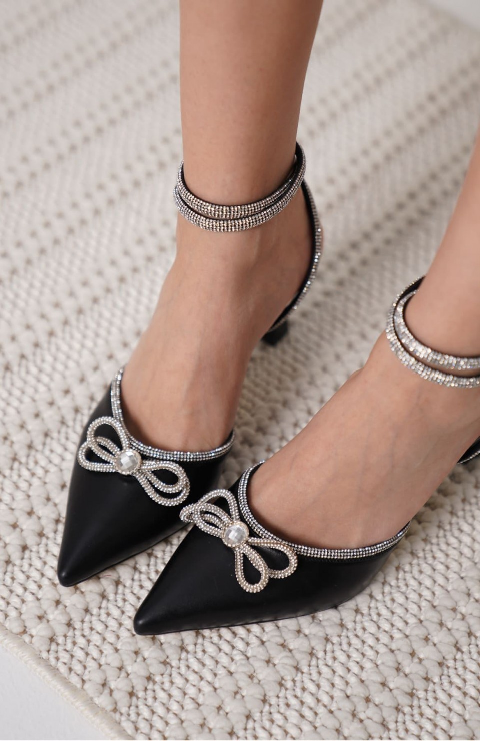 Kadın Siyah Taşlı Topuklu Ayakkabı TR12MS05A Somersan Giyim | Kadın, Erkek ve Çocuk Moda