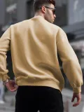 Erkek Düz Bisiklet Yaka Sweat - Bej