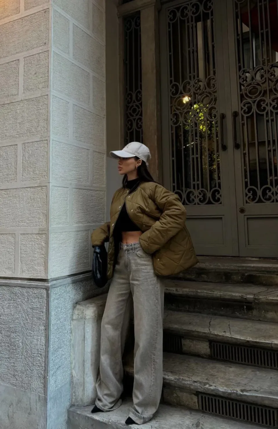 Cıt Cıt Detaylı Çepli Ceket Mont- Kahve