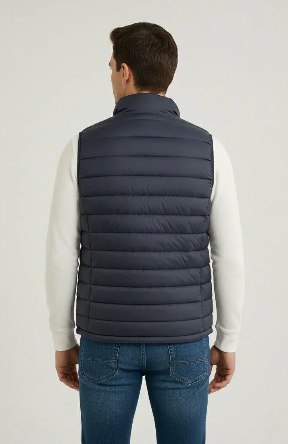 Erkek Şişme Fermuarlı Yelek Su itici Kapitone Astarlı Kumaş Cepli Hafif Kışlık Spor Rahat Kalıp - Lacivert Somersan Giyim | Kadın, Erkek ve Çocuk Moda