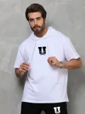 Unisex Kapşonlu Oversize T-Shirt Takım - Beyaz