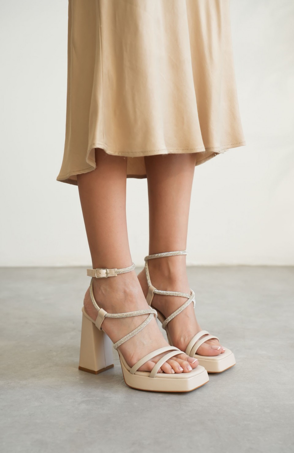 Kadın Bej Topuklu Sandalet TR12MY02C Somersan Giyim | Kadın, Erkek ve Çocuk Moda