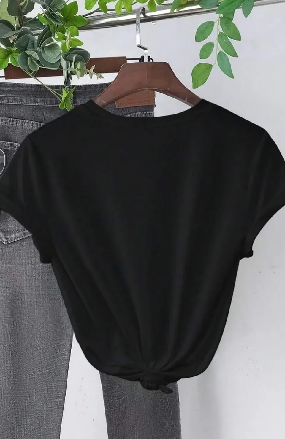 Baskılı Kadın T-shirt - Siyah