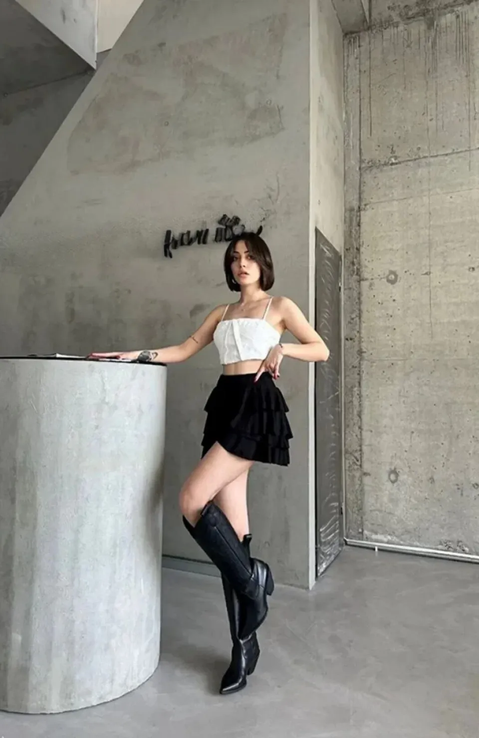 Kadın Mykonos Basic Etek - Siyah