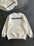 Kışlık Bisiklet Yaka Oversize Baskılı SweatShirt - Beyaz