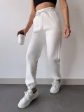 Üç İplik Basic Lastikli Eşofman Pantolon - Beyaz Somersan Giyim | Kadın, Erkek ve Çocuk Moda