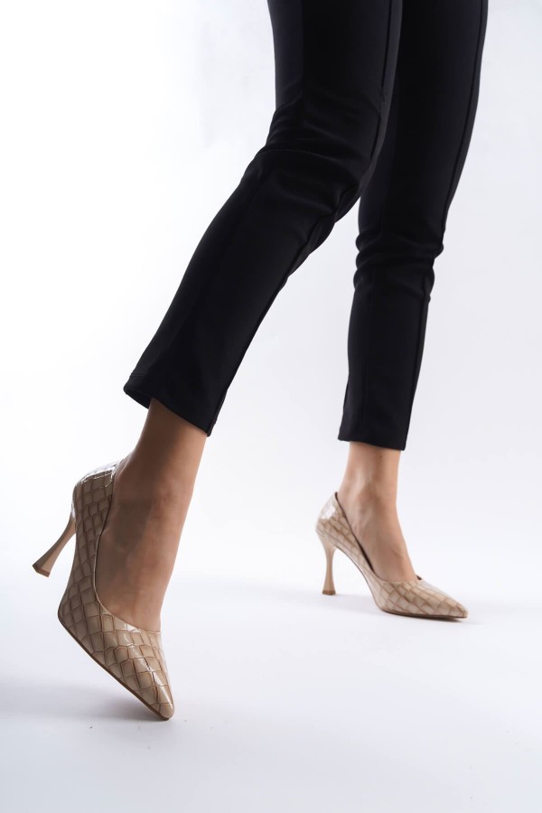 Kadın Nude Kroko Rugan Stiletto TR08MS10D