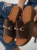 Acı Kahve Hakiki Deri Terlik TR31MY62E Somersan Giyim | Kadın, Erkek ve Çocuk Moda
