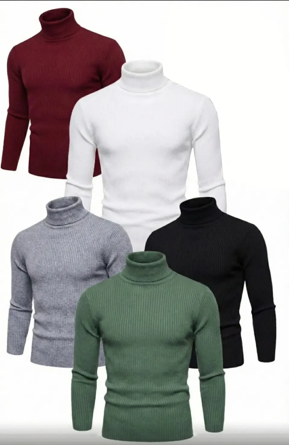 5li Siyah, Beyaz, Bordo, Gri, Haki Unisex Kaşkorse Boğazlı Full Likralı Fitilli Body Kazak Somersan Giyim | Kadın, Erkek ve Çocuk Moda