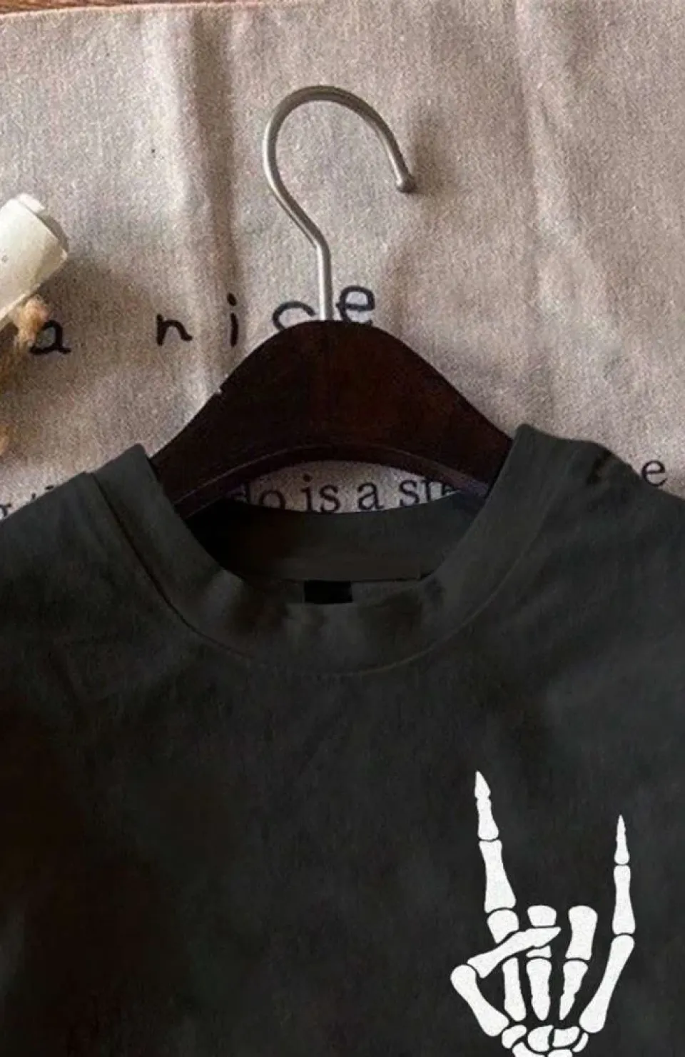 Erkek Baskılı Oversize T-shirt - Siyah