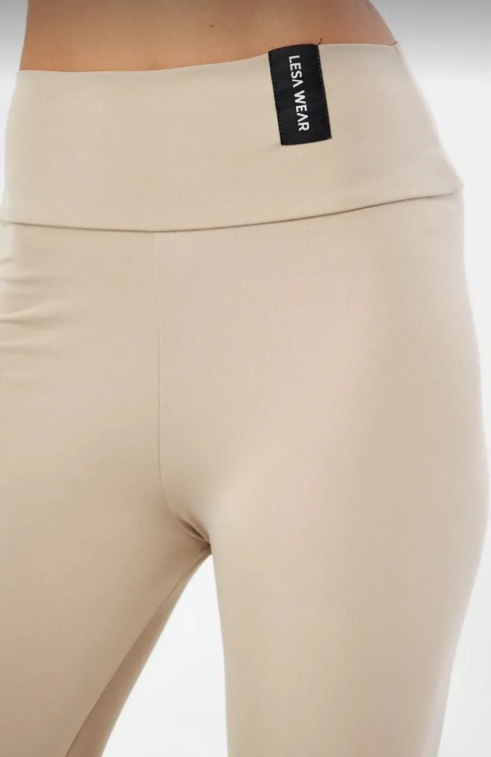 Kışlık Yüksek Bel Toparlayicı ve Sıkılaştırıcı Likralı Şardonlu Tayt - Bej