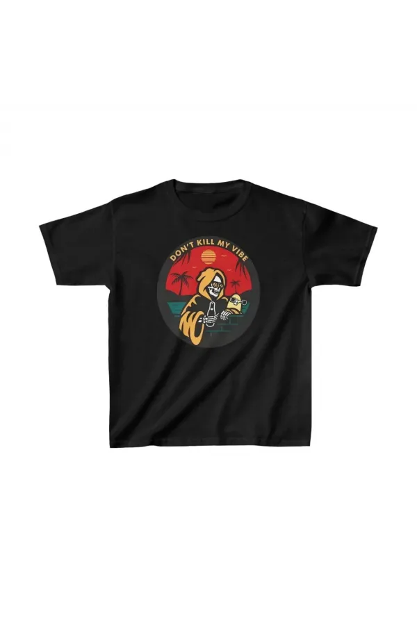 Çocuk Unisex Baskılı T-Shirt - Siyah