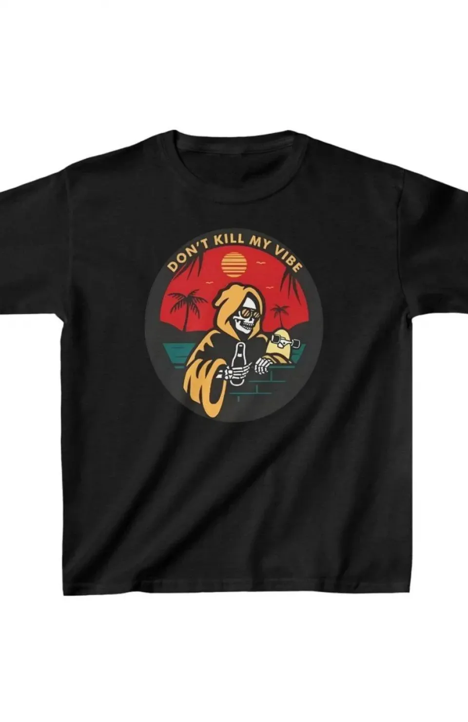 Çocuk Unisex Baskılı T-Shirt - Siyah