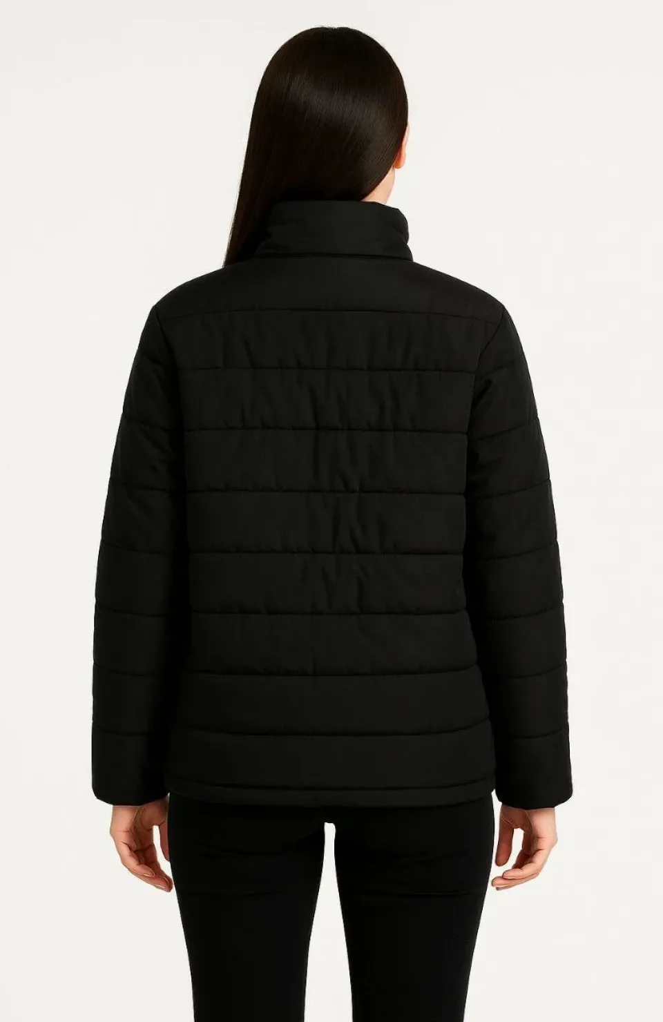 Kadın Bomber Mont Ceket – Su İtici Kumaş, Kapitone Astarlı, Fermuarlı, Kışlık - Siyah