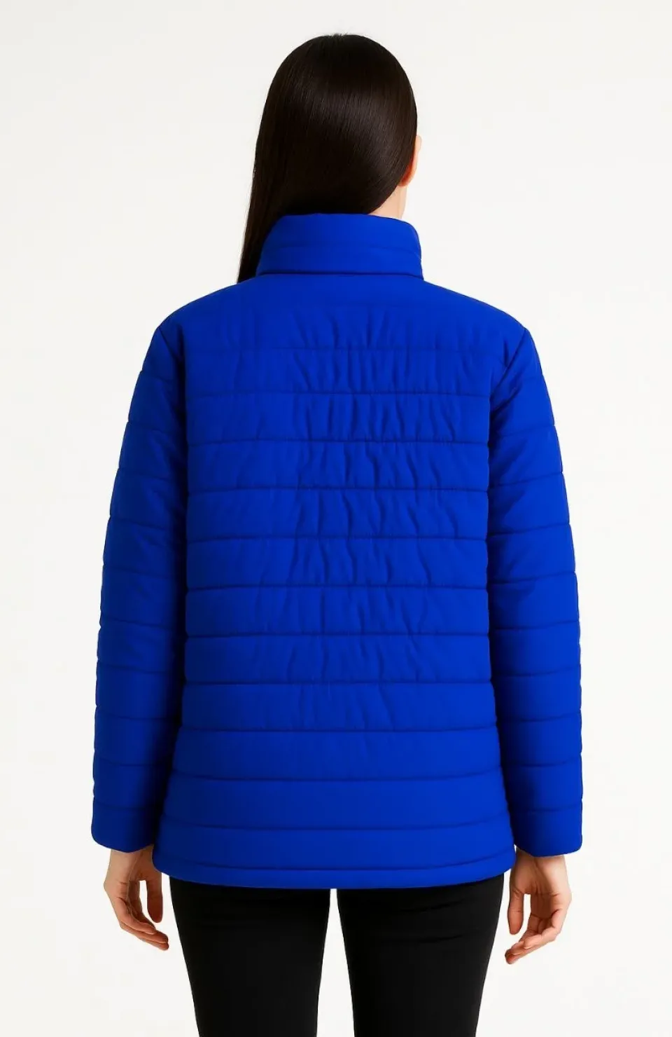 Kadın Bomber Mont Ceket – Su İtici Kumaş, Kapitone Astarlı, Fermuarlı, Kışlık - Saks Mavisi